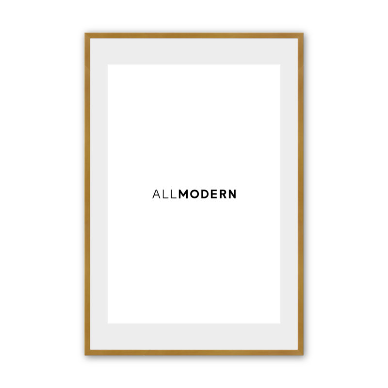 Willin Solid Wood Picture Frame with Mat, Polished Gold, 12.75" W x 15.75" H