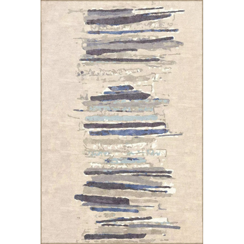 Tapis décoratif à rayures noires, Tapis de couloir 3 pi 3 po x 6 pi 7 po inclus