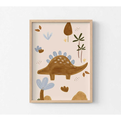 Art mural de dinosaure pour enfants, stégosaure, motif coloré (plusieurs tailles)