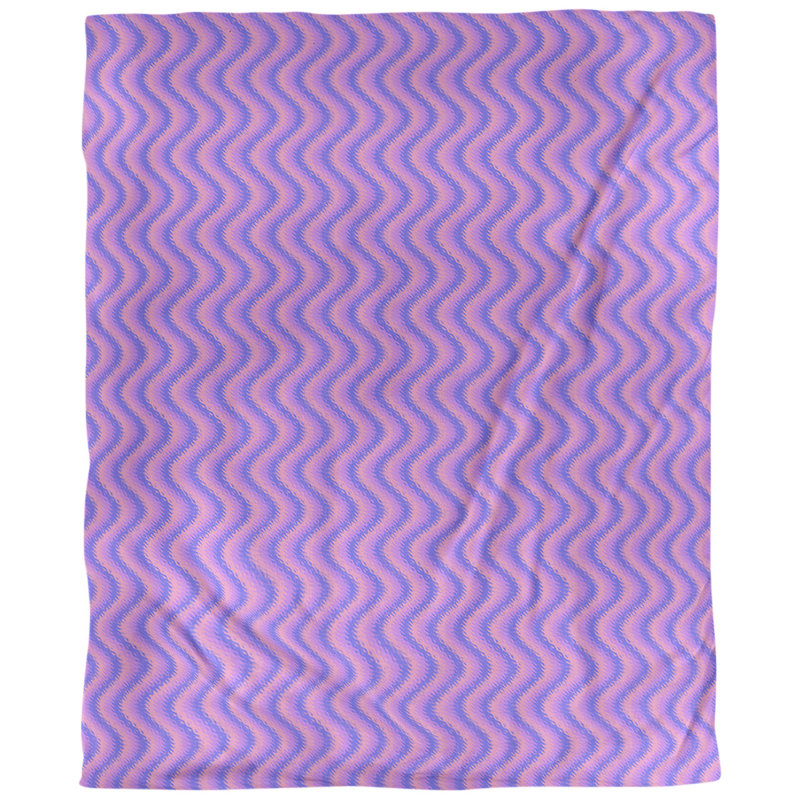 Tissu ondulé, Rose / bleu / mauve, L 54 po x l 36 po, Coton peigné pima