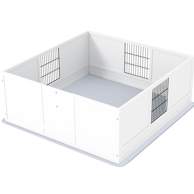 Grande boîte de mise bas pour chien - espace respirant, coussin facile, l 47,2 po x L 48,8 po H 18,9 po réglable pour les chiens antidérapants, stable