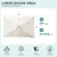 Parasol de patio rectangulaire 6,5 x 10 pi, nervures robustes avec manivelle et bouton-poussoir inclinable, résistant au vent-1212872674