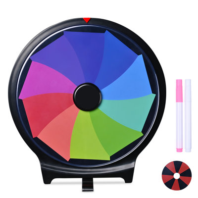 WinSpin 10" Double Sided Prize Wheel with Desktop Stand Dry Erase 10 Slots Spinning Wheel
