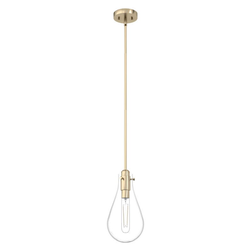 Lundin 1 - Light Single Tear Drop Pendant, Palm Gold, Mini