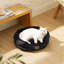 Lits pour petits chiens - Lits ronds pour chats d'intérieur, lit lavable pour chiot et chaton avec fond antidérapant, noir-121282964-113029143