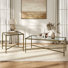 Ensemble de 2 tables basses en métal martelé à motif en X de style moderne Lalia