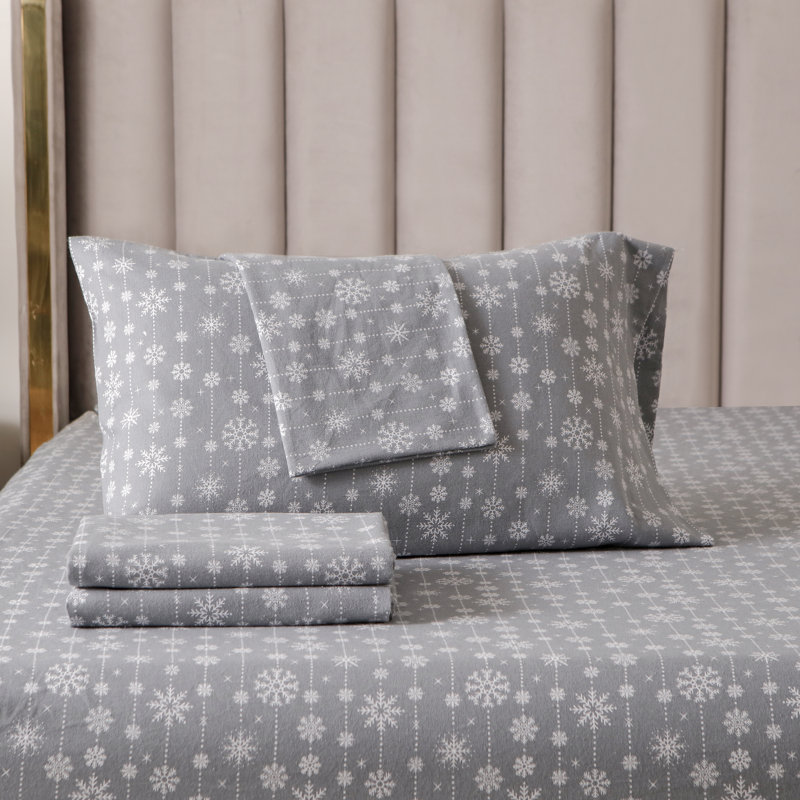 Elegant Comfort Luxuriously Soft 4-Piece Velvet Plush Flannel Sheet Set - Premium Quality -Cozy Warm, Anti-Static, Non Pilling Fuzzy Velvet Flannel Fleece Deep Pocket Sheet Set