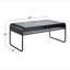 Table basse à structure métallique avec tablette ouverte