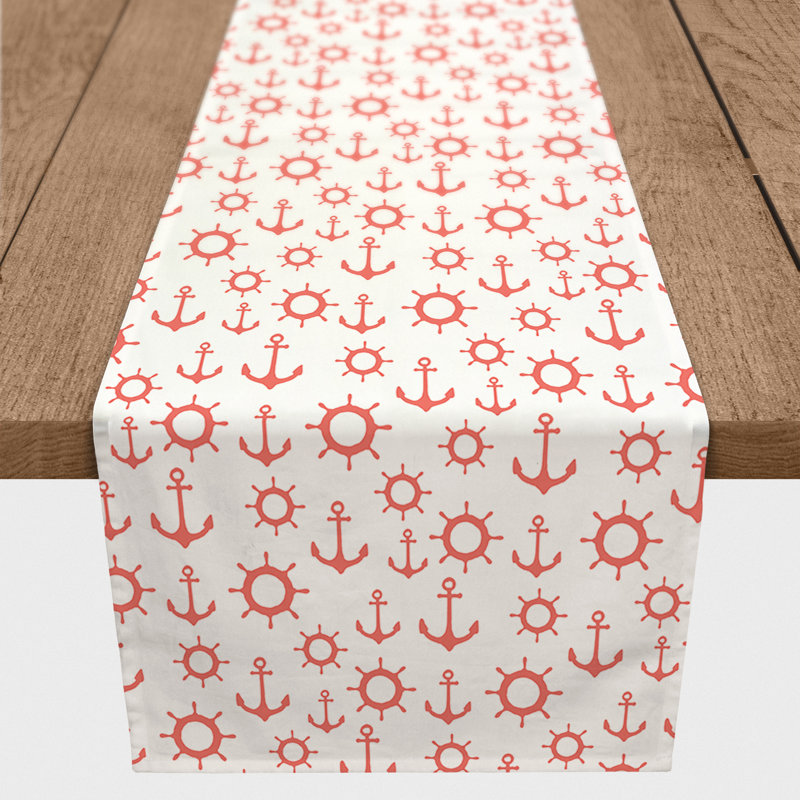Chemin de table Athos, 90 po x 16 po, Rose / blanc