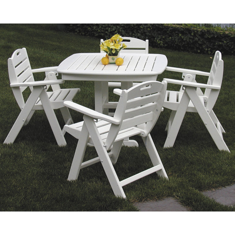POLYWOOD Nautical Folding Lowback Chair, White