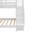 Lit superposé pour escalier avec rangement et garde-corps en blanc, pieds en pin massif, coffre-fort, compartiments, lit de chambre à coucher sans sommier à ressorts, espace, rail, construction en bois de pin, assemblage facile