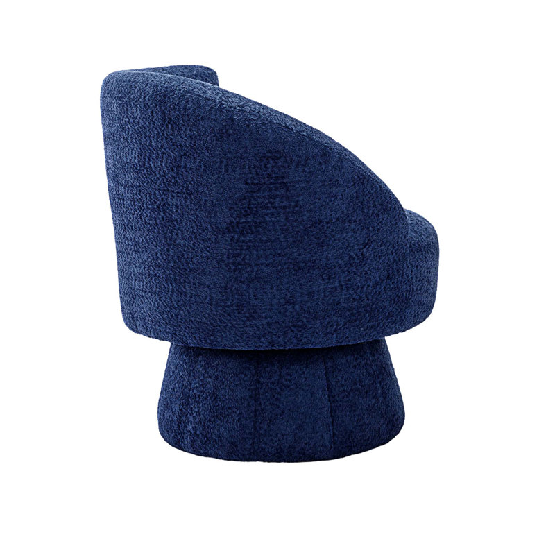 Fauteuil demi-tonneau pivotant rembourré, 27.16" H x 27.16" W x 23.62, Bleu marine