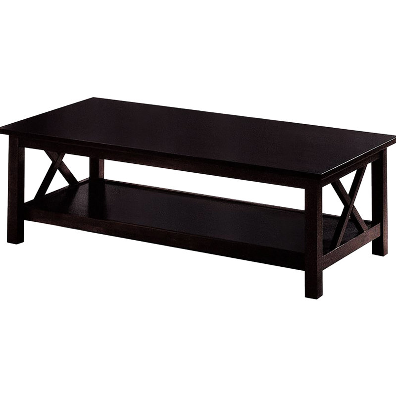 Tables d'appoint foncées: bois franc asiatique et bois d'hévéa avec cadres et tablettes ouvertes de style contemporain