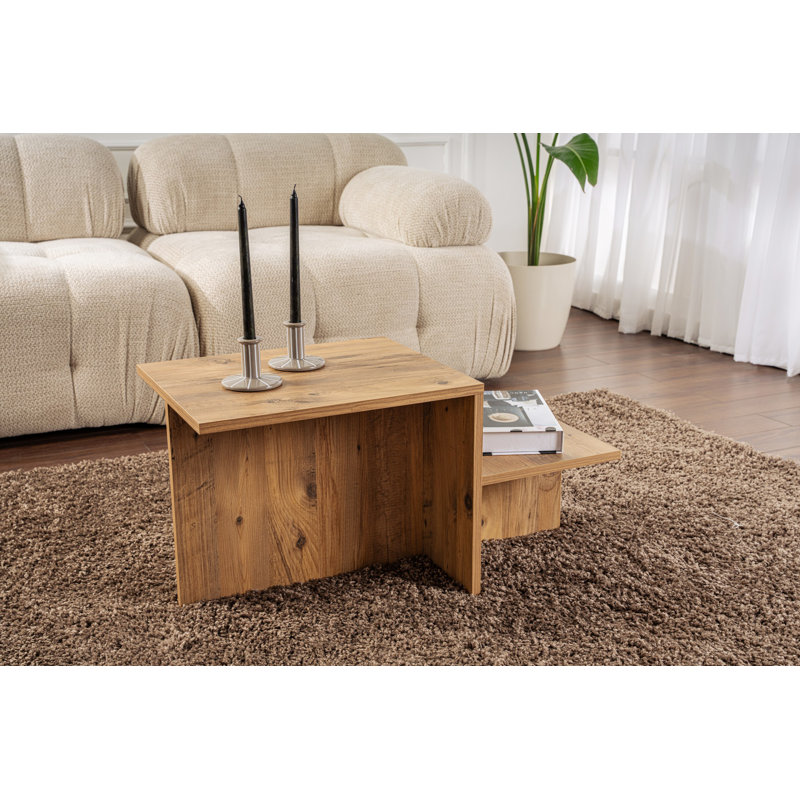 Chrisina Modern Coffee Table, Atlantic Pine, 31.5 x 15.7 x 15.7 inches | 100% Melamine Coated Particle Board, Thickness: 0.7 inches | Stylish & Functional Design for Living Room, Durable & Easy to Clean