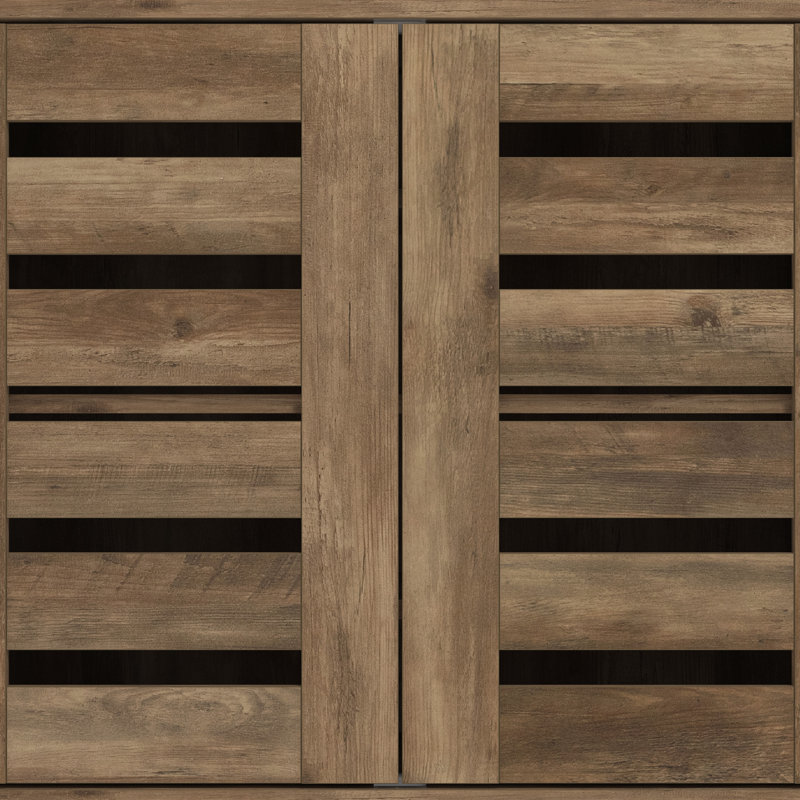 Armoire de rangement pour chaussures 16 paires Millan, Chêne noueux