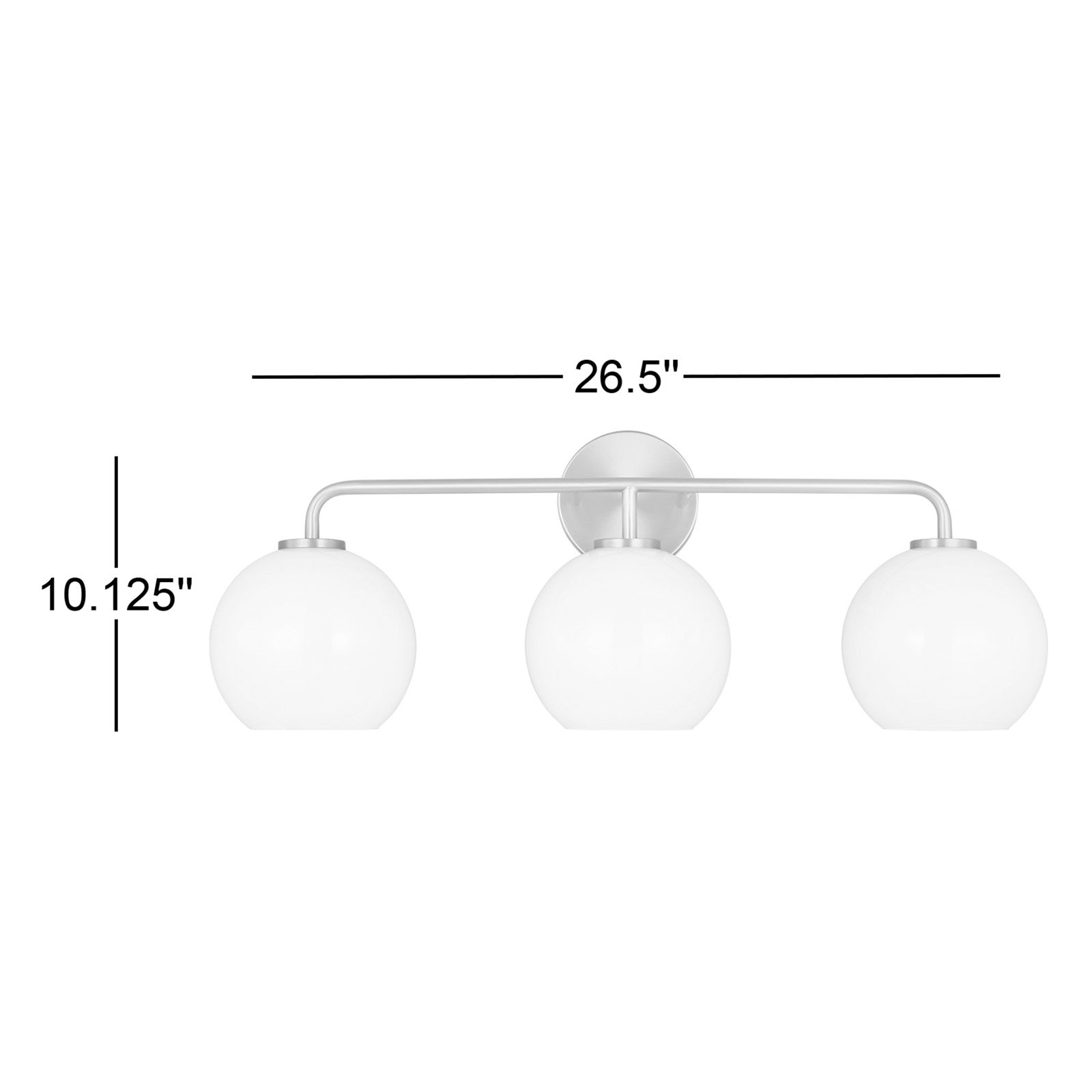 Childerley 3-Light Dimmable Vanity Light, Satin Brass, White