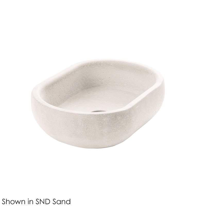 Newterra Handmade Oval Vessel Bathroom Sink, Sand