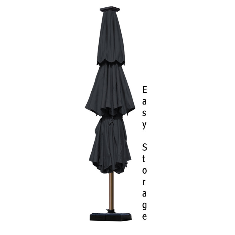 Keensburg 9' Lighted Umbrella, Black