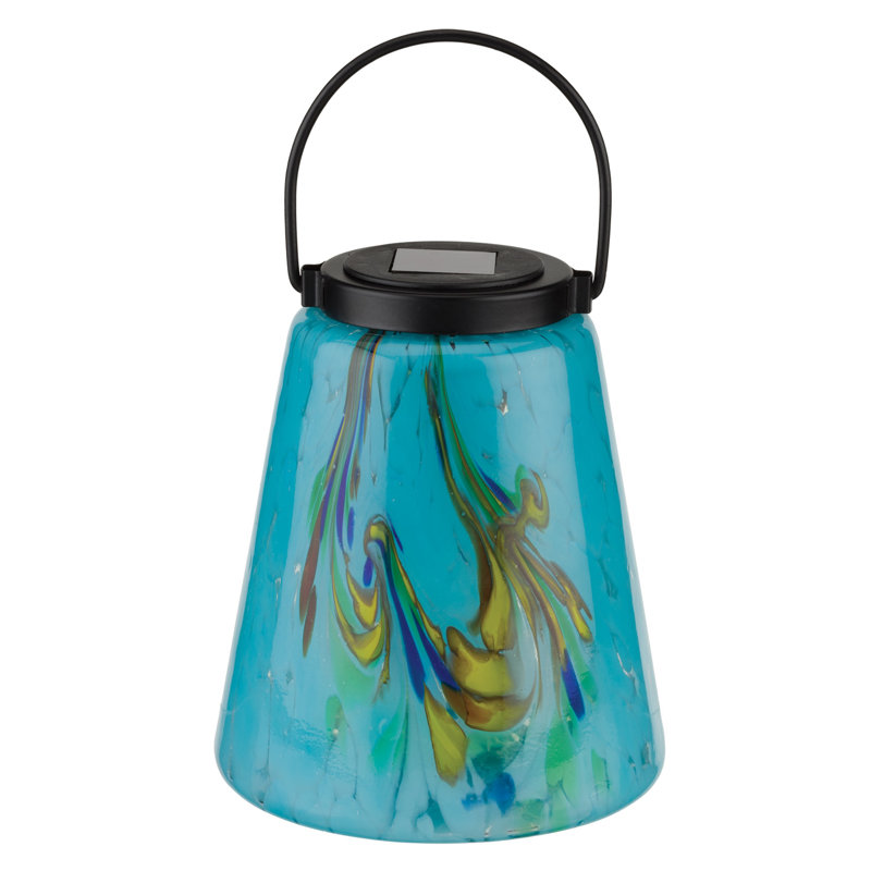 Lanterne d'extérieur en verre et métal Murano, Bleu