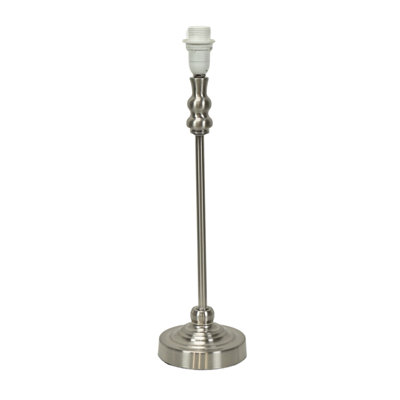 Reselva Brushed Chrome Silver Candlestick Slim Table Lamp Base