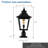 21"(H) 1-Pack Outdoor Post Lantern Light – Vintage Black Metal & Clear Glass Pillar Lamp For Garden, Gate, Driveway, And Pathway Lighting With Elegant Design (Bulb Not Included)
