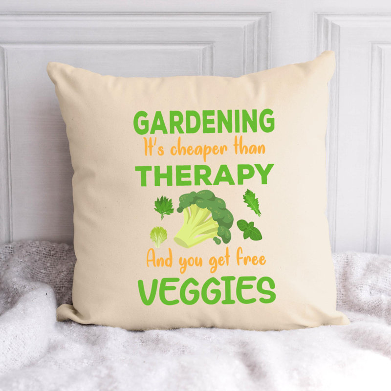 Amour de jardin - Citation amusante 652 - Coussin décoratif inclus, H 16 po x l 16 po