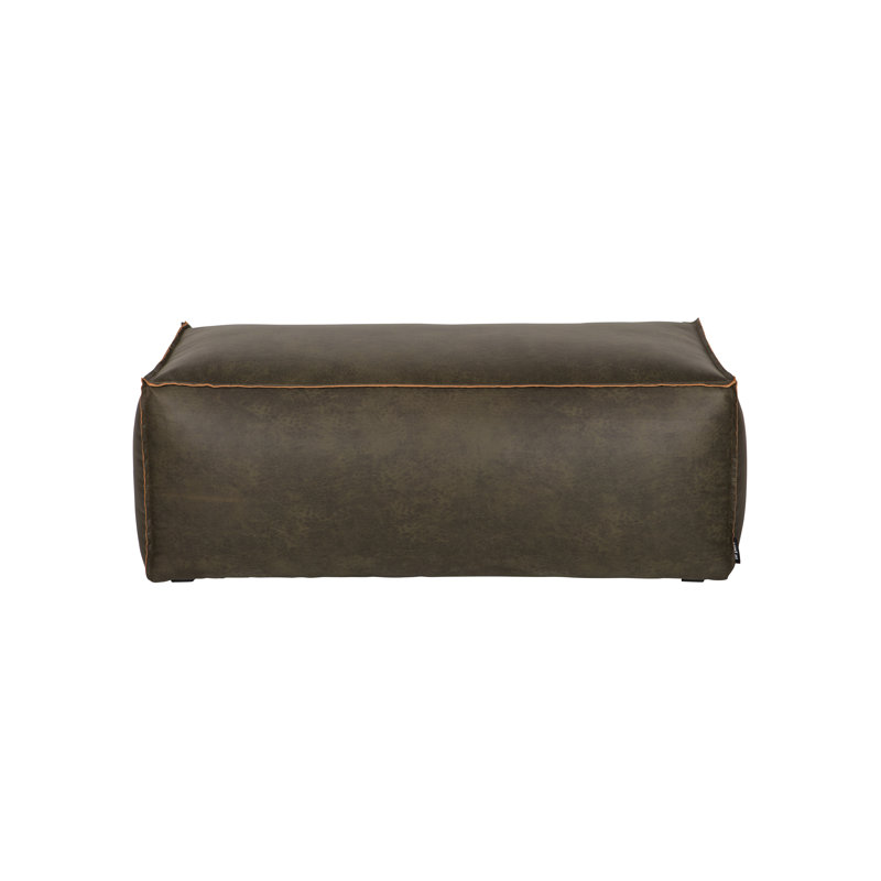 Rodeo 120cm Wide Rectangle Solid Colour Pouffe Ottoman, Army