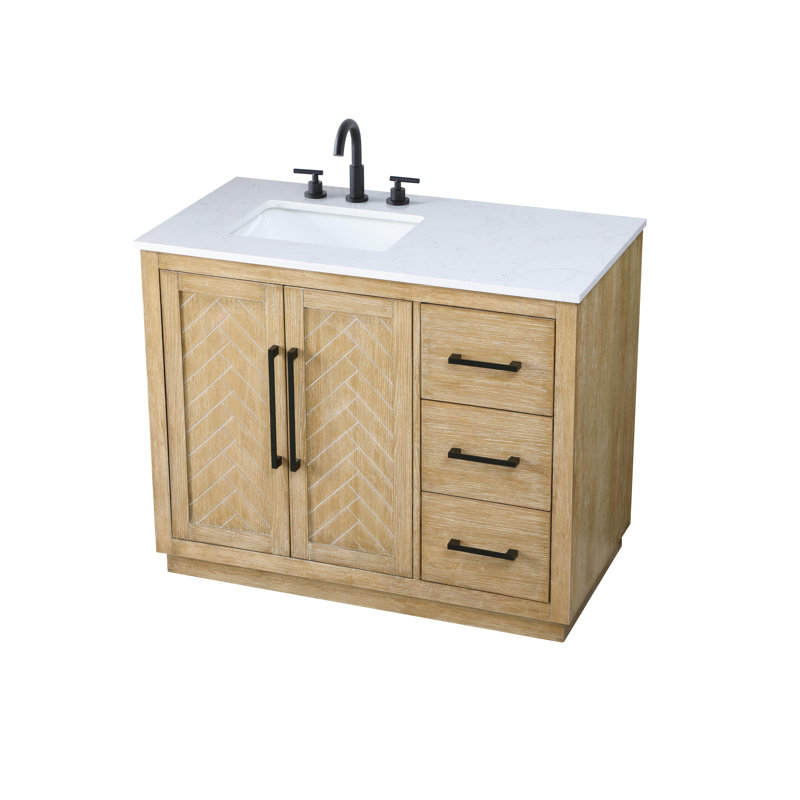 Meuble-lavabo simple 42 po, Lin chêne