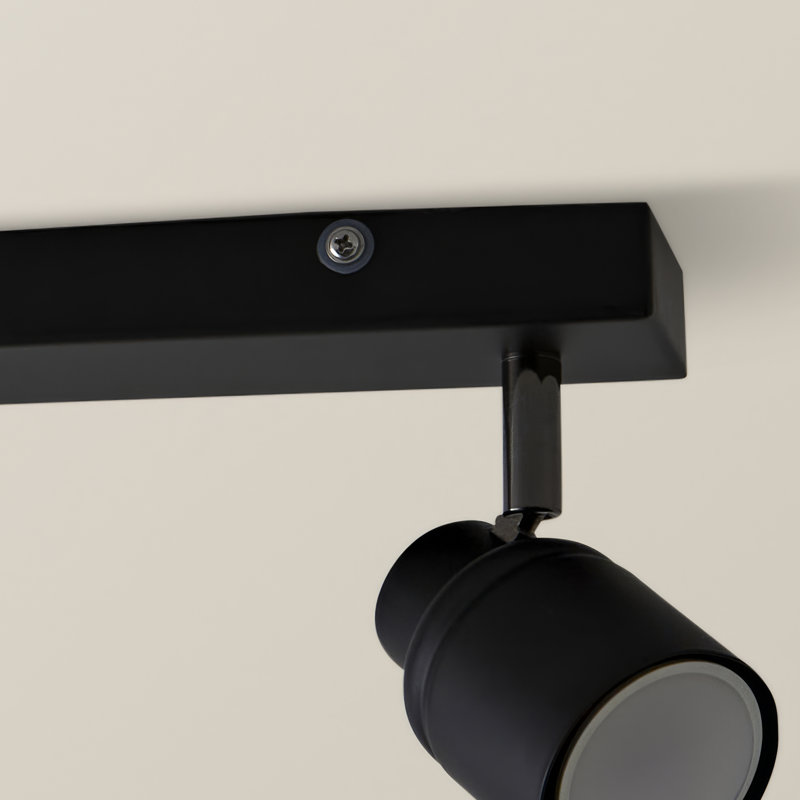 Benton IP44 Rated Bathroom 3 Way Bar Ceiling Light & Warm LED Bulbs, Matte Black, 3000 (K)