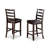 5 Piece Kitchen Counter Height Dining Table Set Includes a Square Pub Table with Pedestal and 4 Dining Room Chairs, 54x54 Inch, Black & Cherry-1255358392-1217209615-1217209614