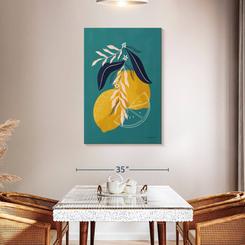 Yarlin Lemons Blue, 45" H x 30" W