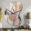 «Pink Stripes And Lines Modern Art II» - formes transitionnelles, forme irrégulière, horloge murale en métal, impression d'horloge murale asymétrique moderne-105568062