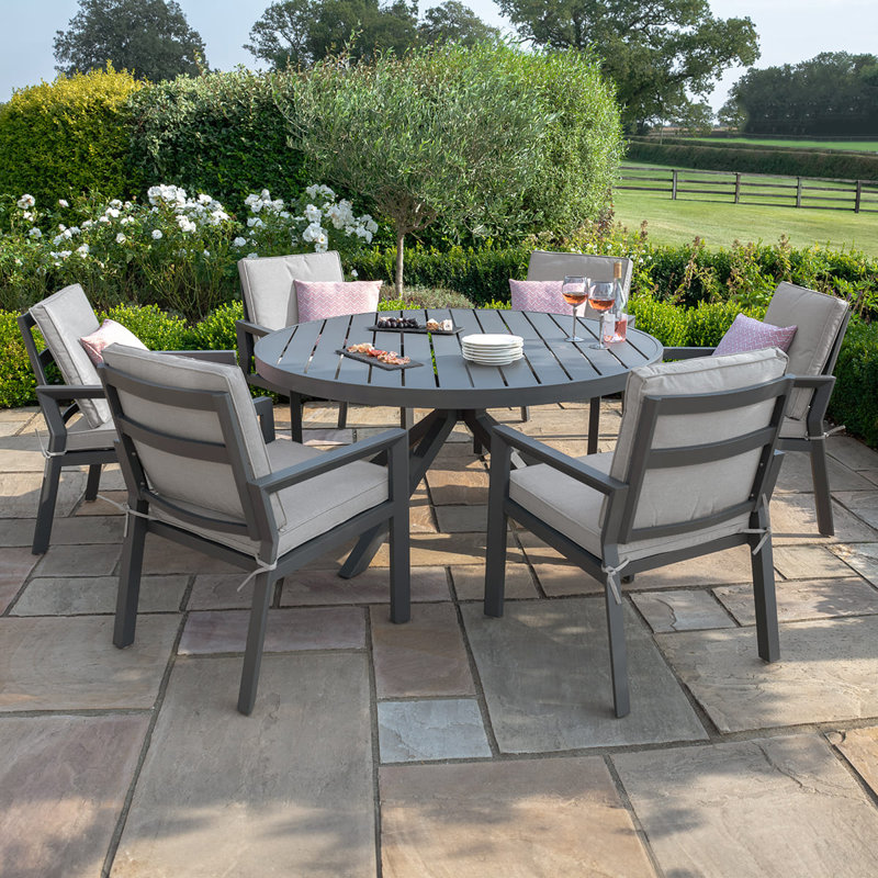 Dantavis 6 Seat Round Dining Set / Dove Grey