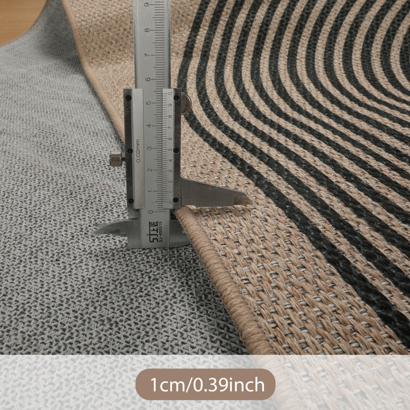 Tapis de jute moderne pour l'extérieur, Rectangle 6 pi x 9 pi