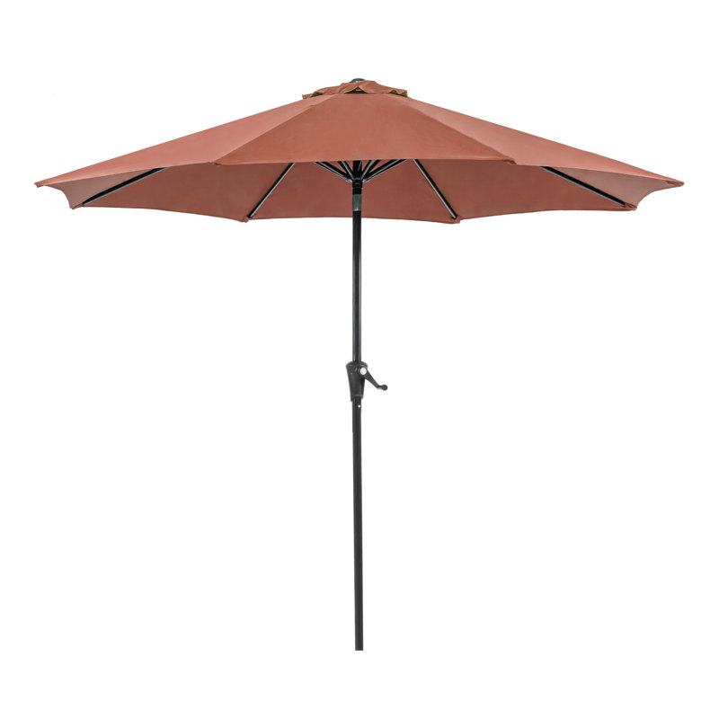 Parasol d'extérieur + base ronde 21 po, H 94 po x l 108 po x P 108 po, Rouge