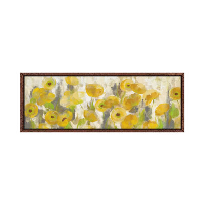 Floating Yellow Flowers I by Silvia Vassileva - Floater Frame Panoramic Gallery-Wrapped Canvas Giclée on Canvas