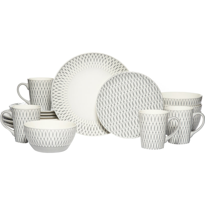 Gourmet Basics by Mikasa Aurora 16 Piece Dinnerware Set, Service for 4