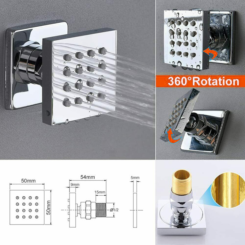 Système de douche complet avec valve brute