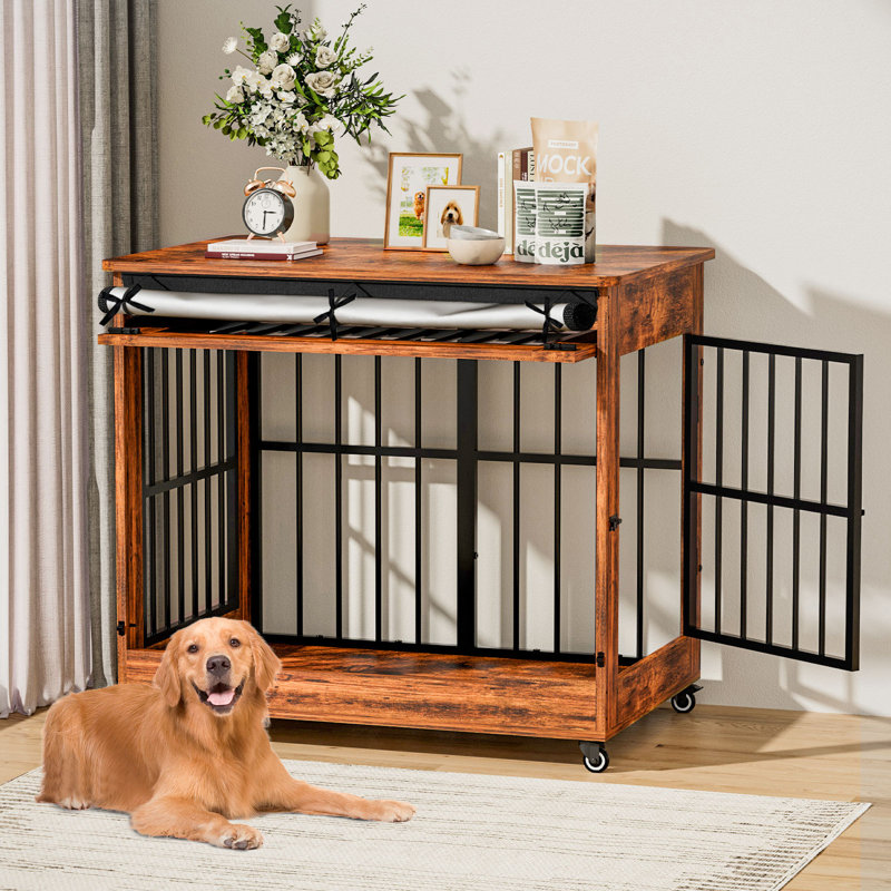 Mobilier de caisse en mélamine pour chien, Moyen (l 42,1 po x P 30 po), Brun