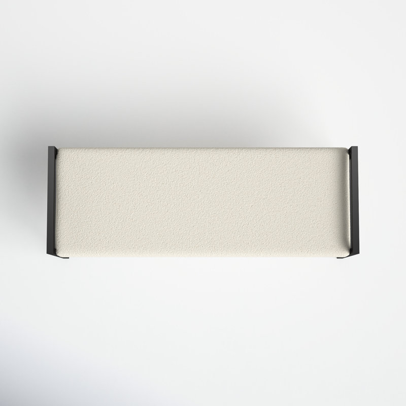Loxe Teddy Upholstered Bench, Cream Sherpa