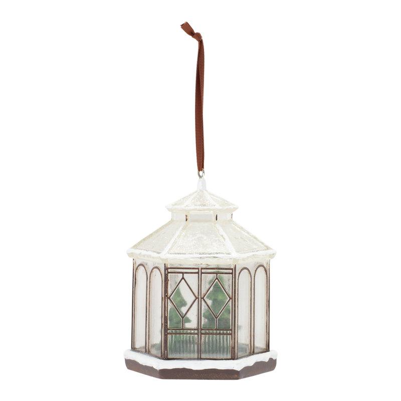 Winter Gazebo Resin Holiday Ornaments Set of 4