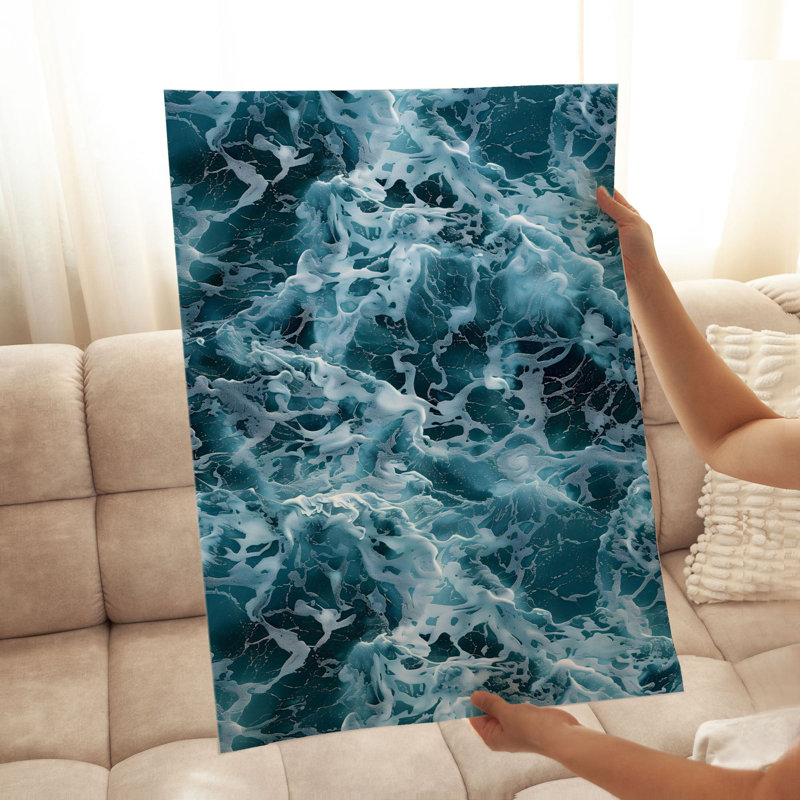 «Beach and Coastal Ocean Waves», impression nautique sans cadre, H 30 po x l 20 po