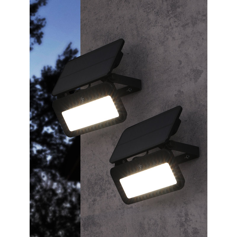 Projecteurs muraux solaires modernes d'extérieur 3CCT à détecteur de mouvement, intensité réglable et réglables