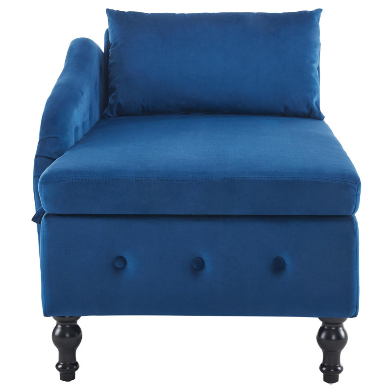 Balla Velvet Chaise Lounge, Blue