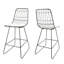 Tabourets de comptoir contemporains en fer avec sièges fluides - 2 sièges gris et design moderne