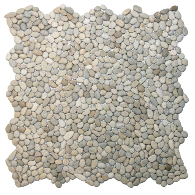 Yangtze Java Tan Natural Stone Mosaic Tile Random Sized with Mesh Backing 12" x 12" - 1 Sq. Ft.