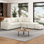 Canapé modulaire 86,6 po avec roulettes, porte-gobelets et hublots, lit beige, mobile, pour la détente-1224568072