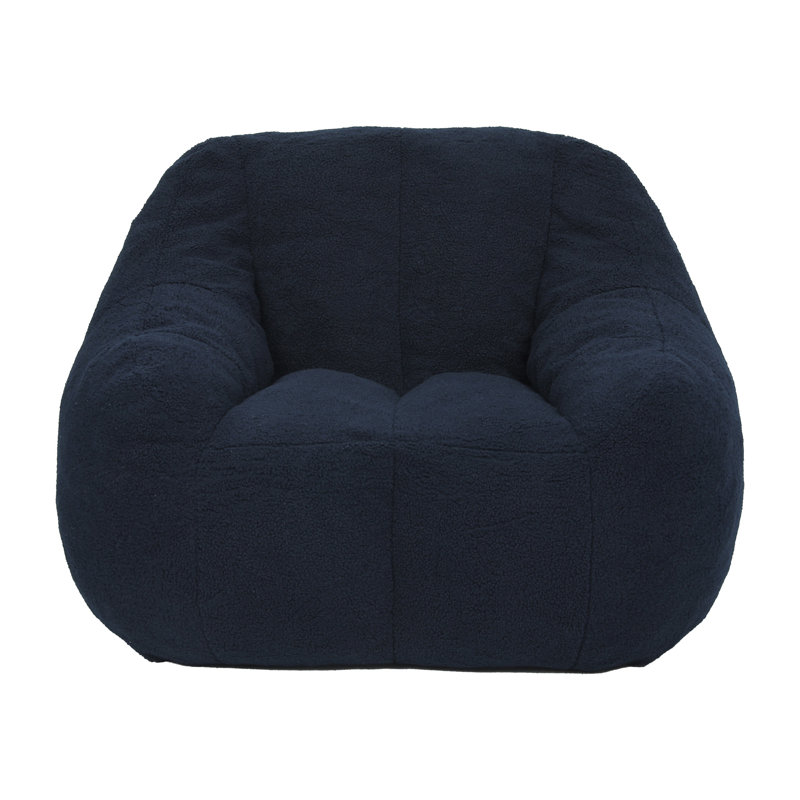 Bean Bag Chair With Filler, Dark Blue Teddy