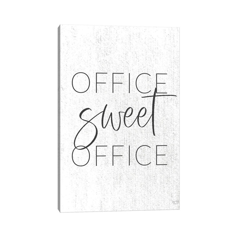 «Office Sweet Office» par Lux + Me Designs - Art textuel sur toile tendue, H 12 po x l 8 po x P 0,75 po