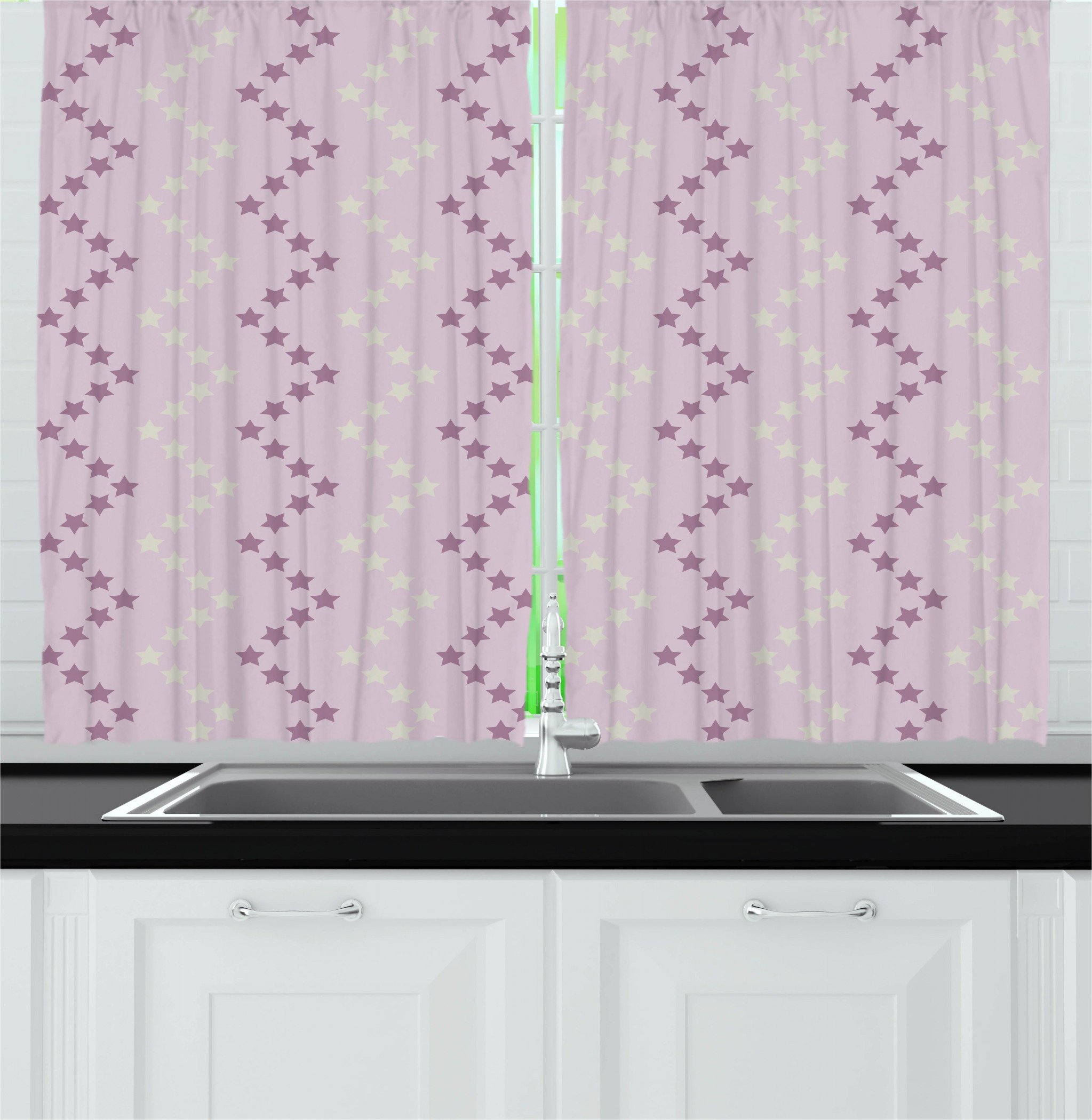 Ambesonne Mauve Kitchen Curtain Wayfair